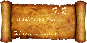 Talabér Réka névjegykártya